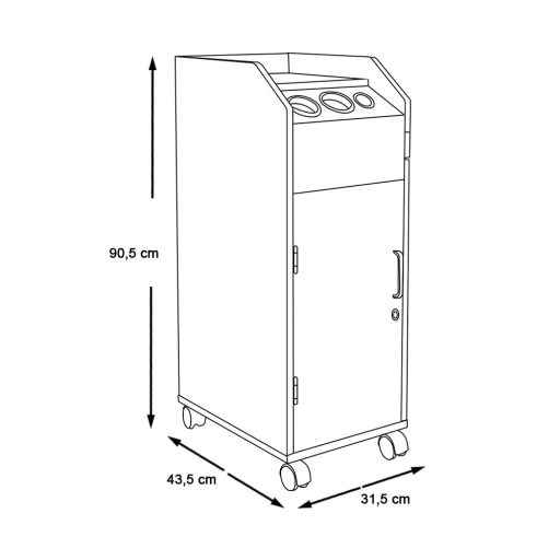 Krásný uzamykatelný vozík v několika barvách - Černý