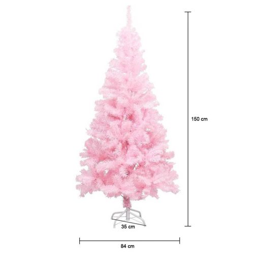 Růžový umělý vánoční stromeček ve více velikostech-150 cm-ový