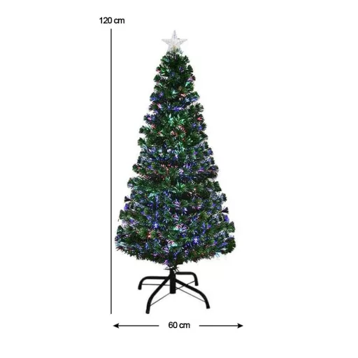 Vánoční stromek s optickými vlákny, s barevným LED-em ve více typech-120 cm-ový