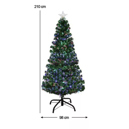 Vánoční stromek s optickými vlákny, s barevným LED-em ve více typech-210 cm-ový