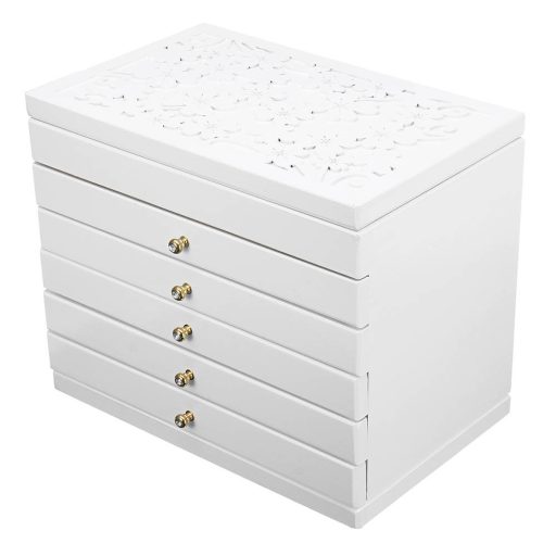 Šperkovnice s 6 přihrádkami bílá