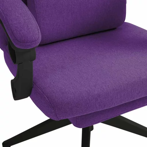 Otočná kancelářská židle s opěrkou hlavy fialová