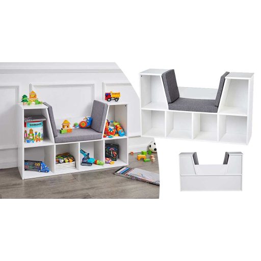 Úložná police se sedákem a polštáři