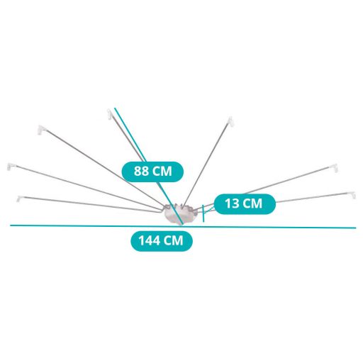 Držák sprchového závěsu ve tvaru deštníku