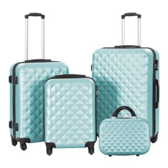   Sada cestovního kufru s kosmetickou taštičkou ve více barvách-mátově zelená