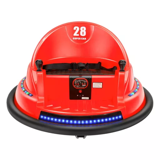 Dětský elektrický dodgem, 6V, s baterií, dálkové ovládání, červený