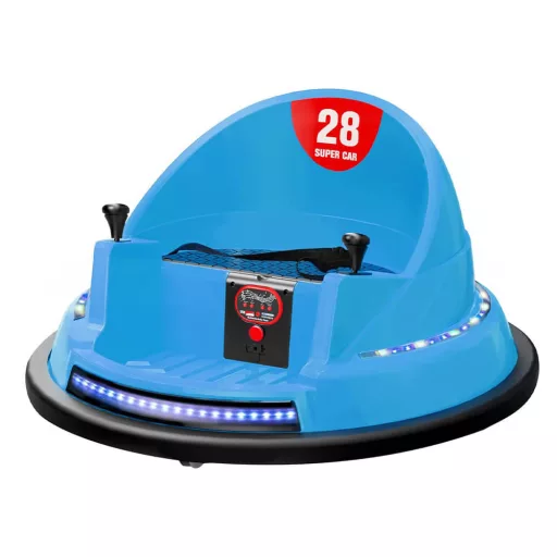 Elektrický dětský dodgem, 6V, s baterií, dálkovým ovládáním, modrý
