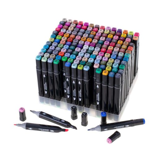 Sada oboustranných popisovačů v plastovém sáčku jako dárek