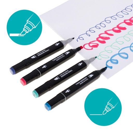 Sada oboustranných popisovačů v plastovém sáčku jako dárek