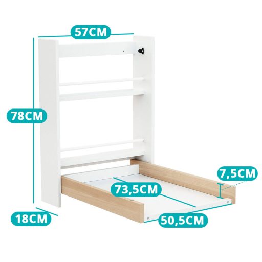 Závěsný přebalovací pult sklopný