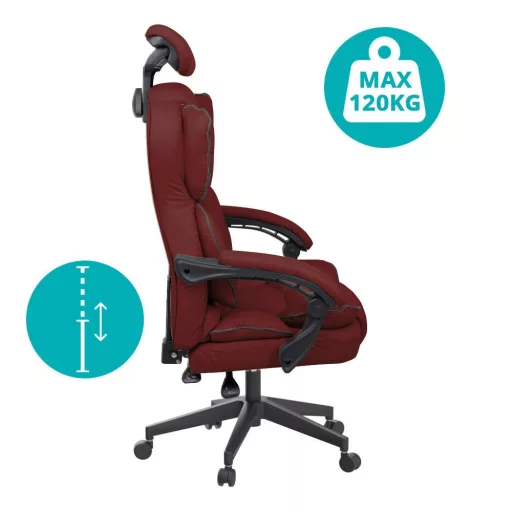 Ředitelská otočná židle LUX, ve více barvách, burgundská