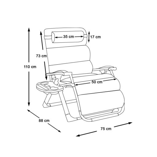 Polstrovaná nulová gravitační židle ve více barvách-béžová