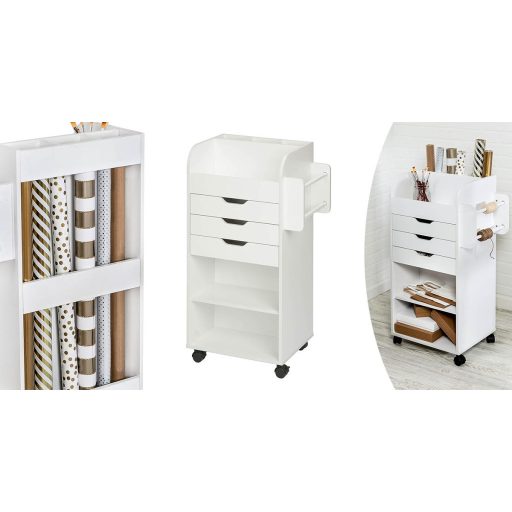 Pojízdná úložná skříň s policemi a zásuvkami