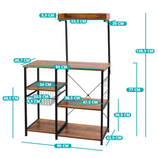 Praktický a stylový regál s košíkem