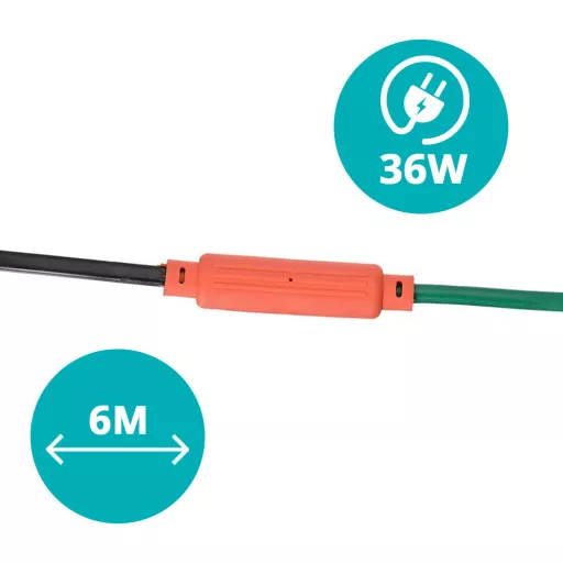 Zahradní topný kabel pro rostliny v několika velikostech, 36W, 6m