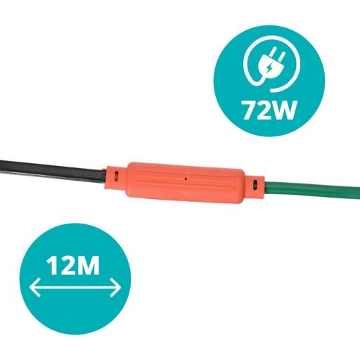 Zahradní topný kabel pro rostliny v několika velikostech, 72W, 12m