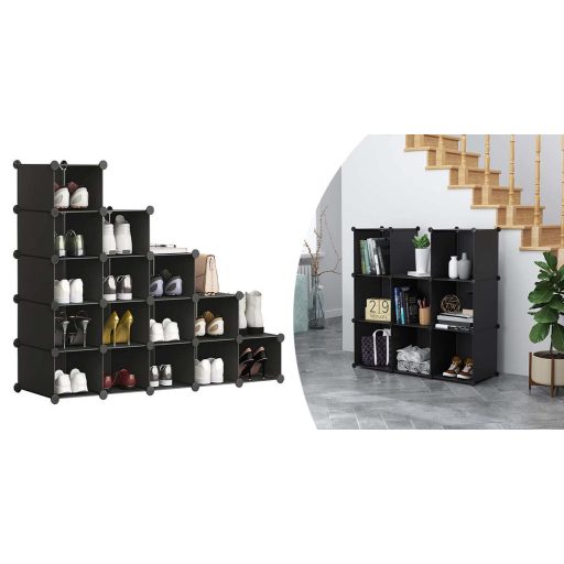 Variabilní úložná kostka 15 ks, černá