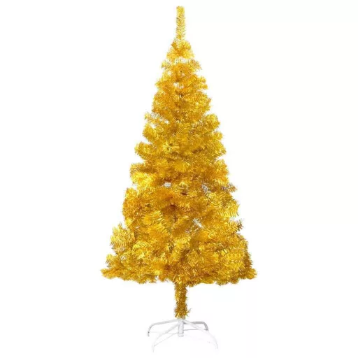 Zlatý umělý vánoční stromek, 120cm 230 větví