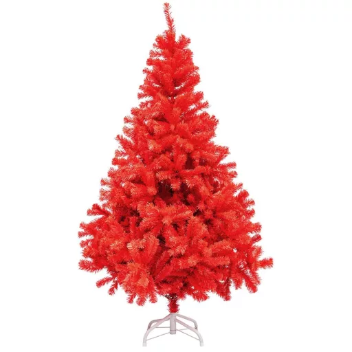 Červený umělý vánoční stromek, 120cm 230 větví
