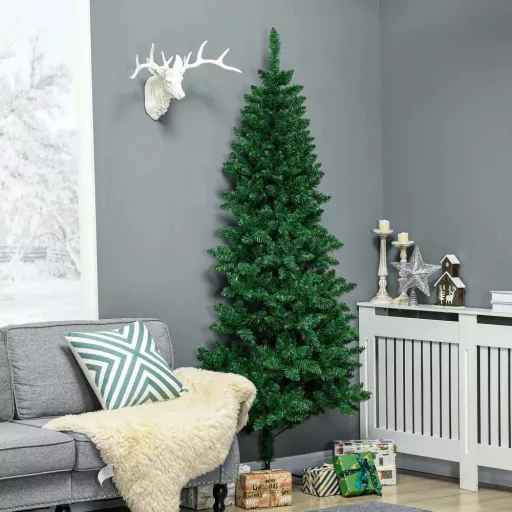 Poloviční umělý vánoční stromek 210cm, 500 větví
