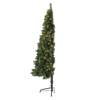   Poloviční umělý vánoční stromek 80LED 120cm, 140 větví