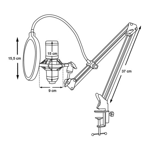 Stolní studiový mikrofon s USB konektorem
