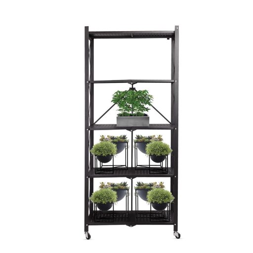 Skládací pojízdný kuchyňský úložný regál, kovový