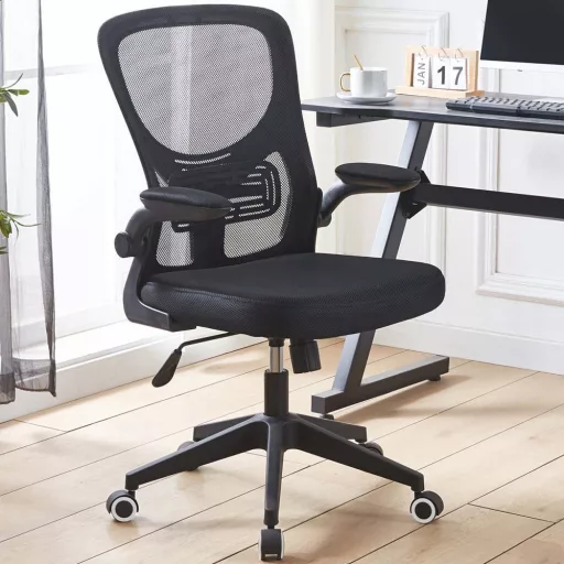 Ergonomická kancelářská židle s nastavitelnými loketními opěrkami, černá