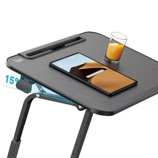Nastavitelný snídaňový stůl s držákem na tablet, černá