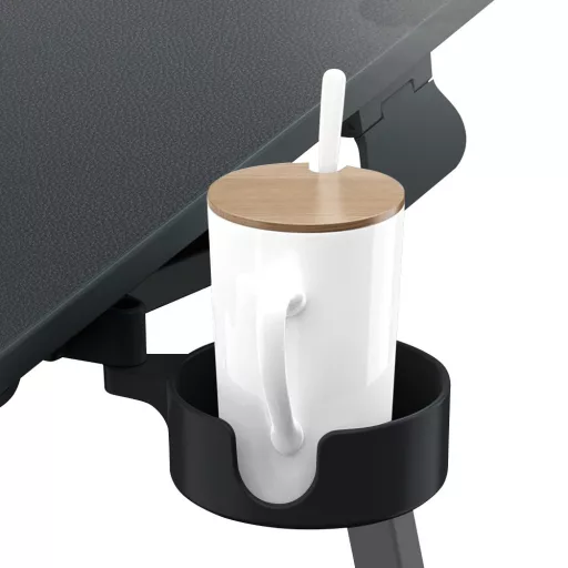 Nastavitelný snídaňový stůl s držákem na tablet, černá