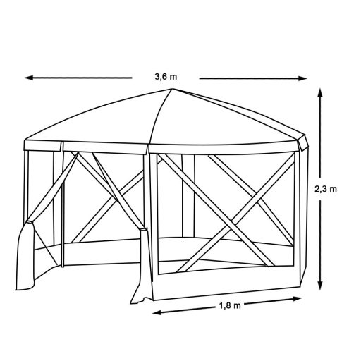 8-místný voděodolný stan na kempování se skladovacím prostorem a moskytiérou