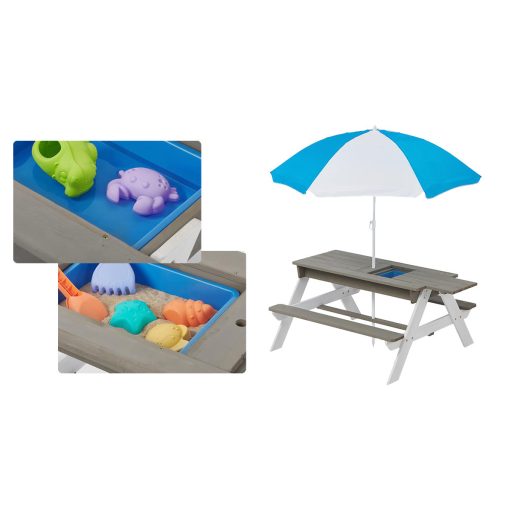  3v1 dětský piknikový stůl s deštníkem