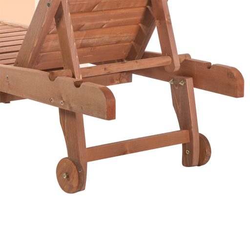 Dřevěné rozkládací lehátko s výsuvnou podpěrou