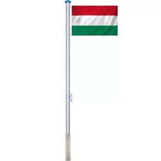 Vlajka se stožárem, 90*150cm s maďarskou vlajkou