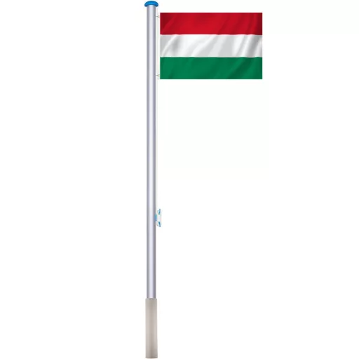 Vlajka se stožárem, 90*150cm s maďarskou vlajkou