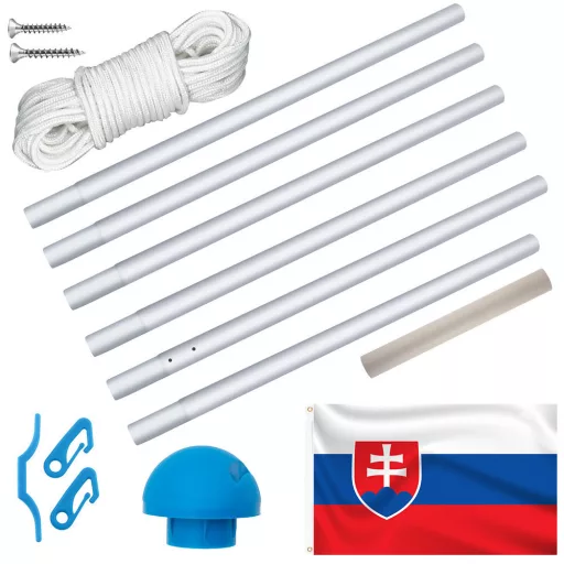 Vlajka se stožárem 90x150cm se slovenskou vlajkou
