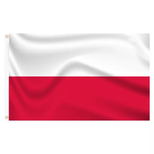 Vlajka se stožárem 90*150cm s polskou vlajkou