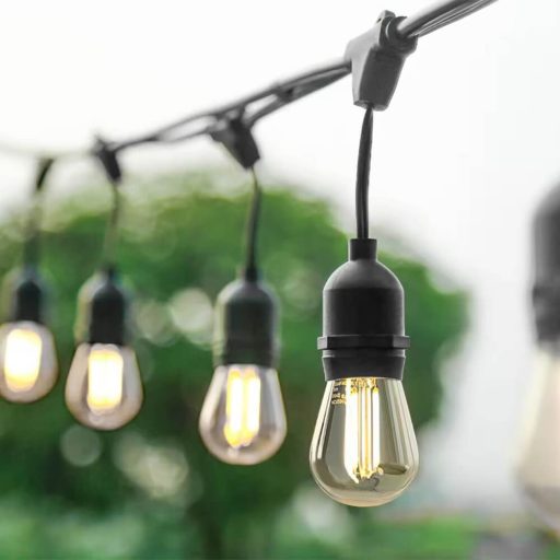 Venkovní solární dekorační řetěz s 15 LED žárovkami E27, 15 m