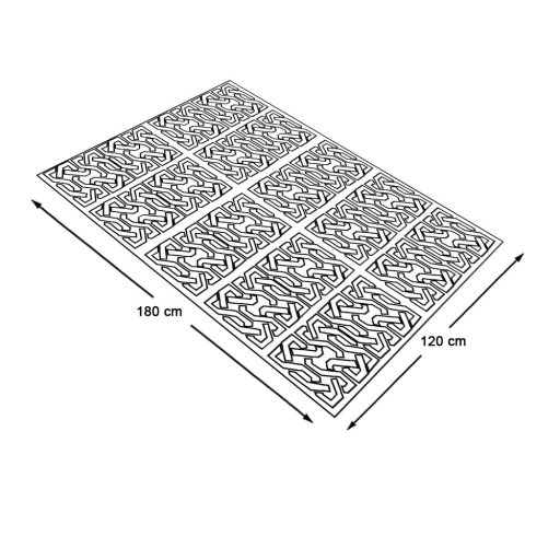 Venkovní koberec, oboustranný, 180x120 cm, šedá