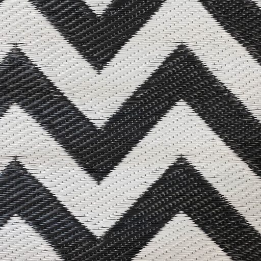 Venkovní koberec, oboustranný, 180x120 cm, černá-bílá