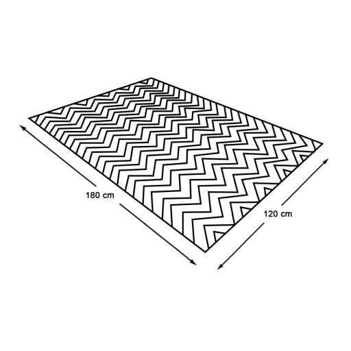 Venkovní koberec, oboustranný, 180x120 cm, černá-bílá