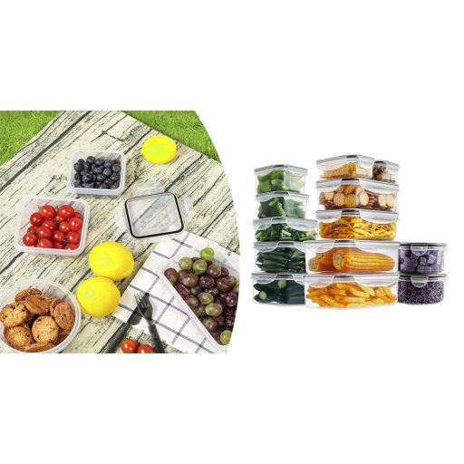  24 dílná sada plastových dóz na uchovávání čerstvosti potravin