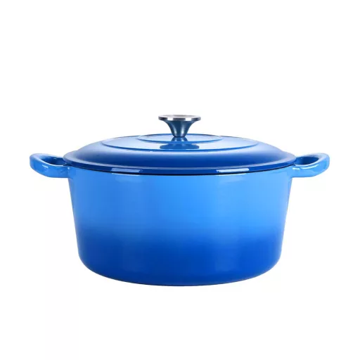 Smaltovaný litinový hrnec s poklicí 4L, modrý