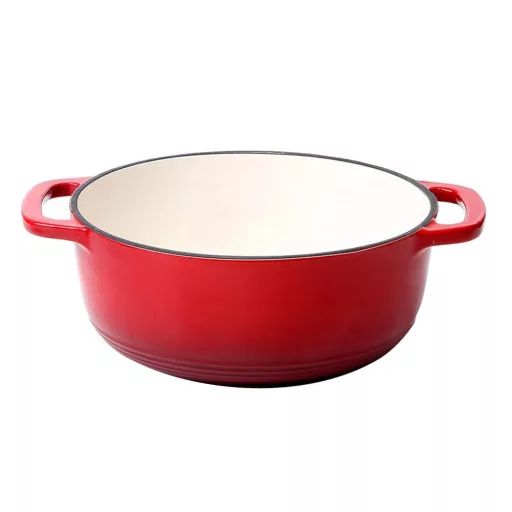 Smaltovaný litinový hrnec s poklicí 5,7 L, červený