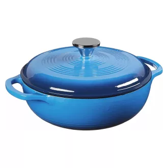 Smaltovaný litinový hrnec s poklicí 5,7 L, modrý