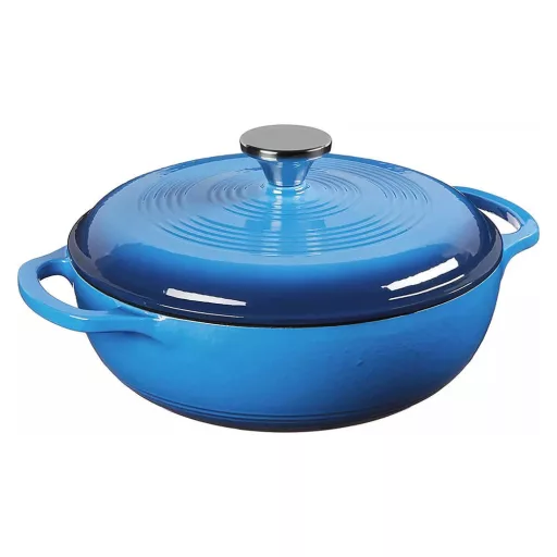 Smaltovaný litinový hrnec s poklicí 5,7 L, modrý