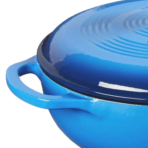 Smaltovaný litinový hrnec s poklicí 5,7 L, modrý