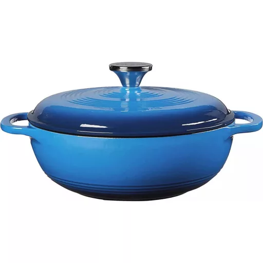 Smaltovaný litinový hrnec s poklicí 5,7 L, modrý
