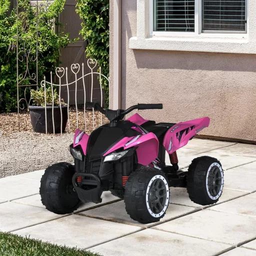 Elektrická čtyřkolka pro děti, 12V, růžová