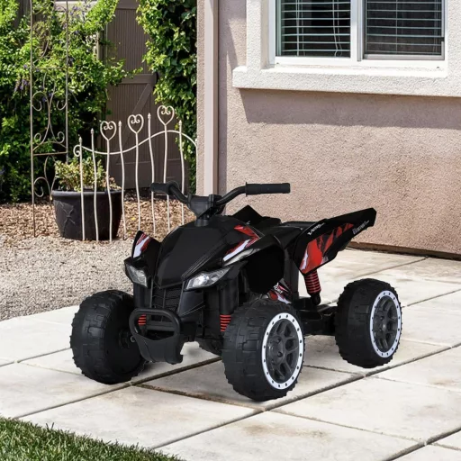 Elektrická čtyřkolka pro děti, 12V, černá